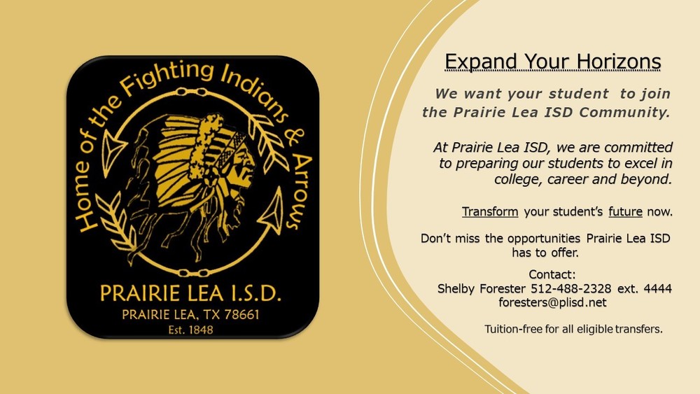 Welcome to Prairie Lea ISD